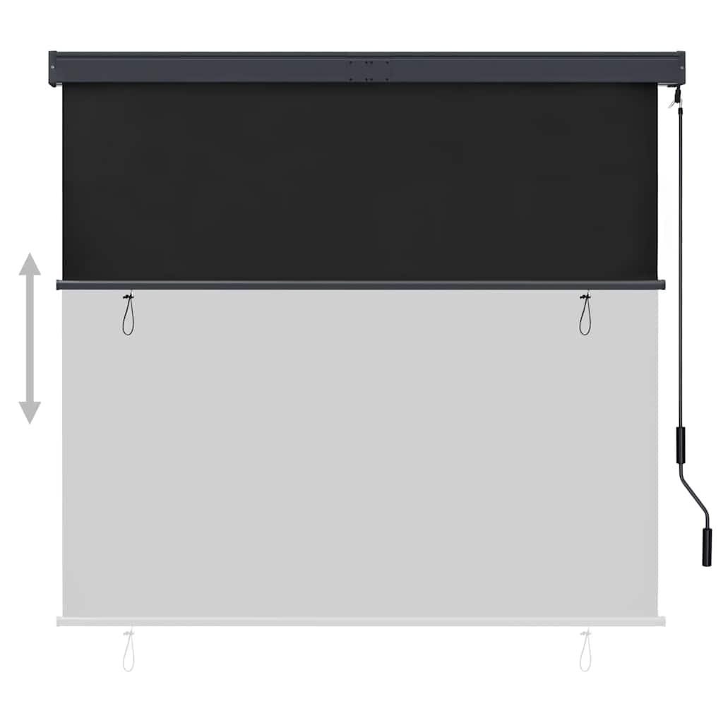 Utendørs rullegardin 160x250 cm antrasitt vidaXL