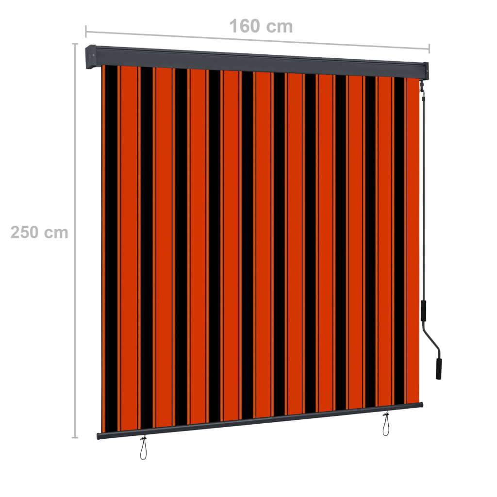 Utendørs rullegardin 160x250 cm oransje og brun