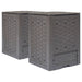 Kompostkasser 2 stk brun 60x60x83 cm 600 L plast rotting