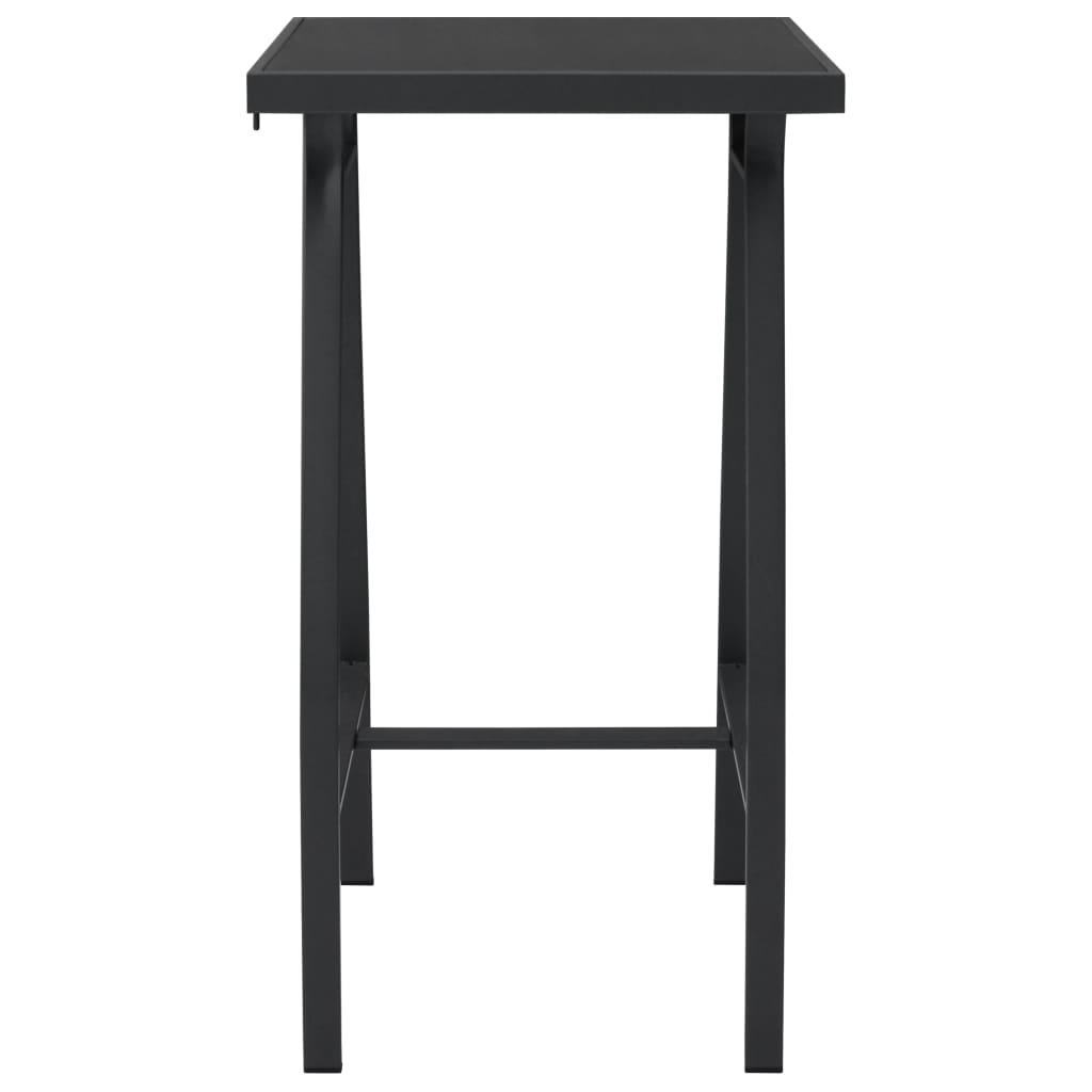 Barbord til hage svart 60x60x110 cm herdet glass