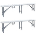 Sammenleggbare hagebenker 2 stk 180 cm HDPE hvit