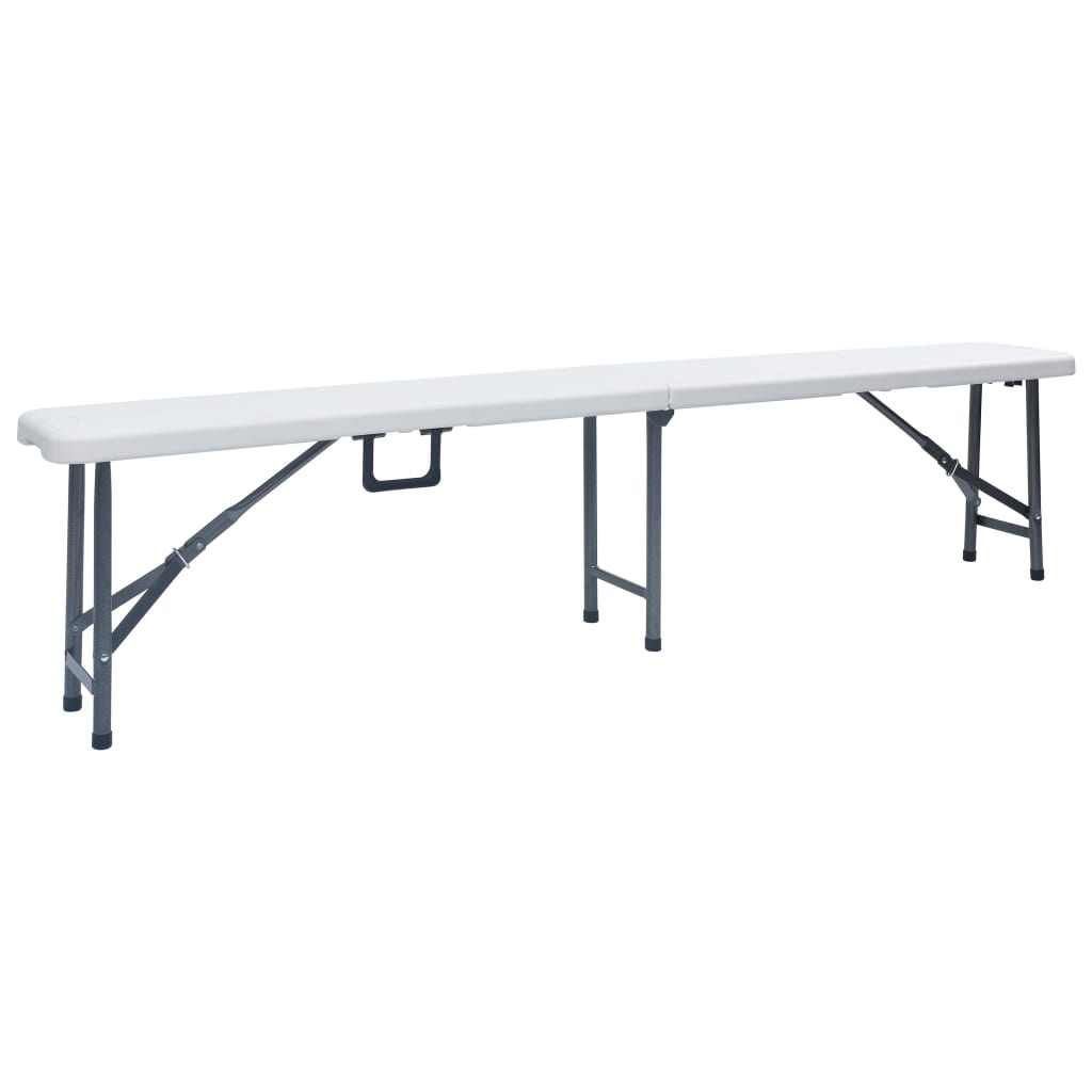 Sammenleggbare hagebenker 2 stk 180 cm HDPE hvit