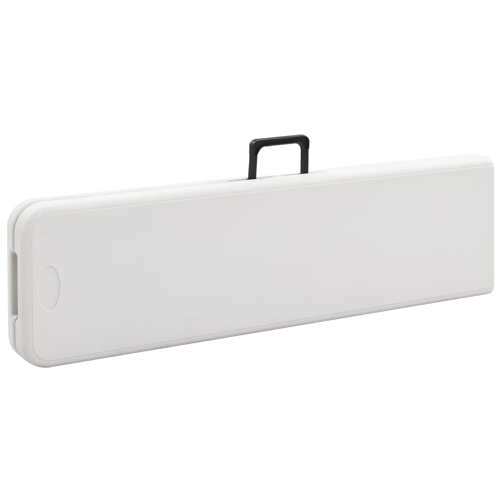 Sammenleggbare hagebenker 2 stk 180 cm HDPE hvit