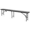 Sammenleggbare hagebenker 2 stk 180 cm HDPE svart
