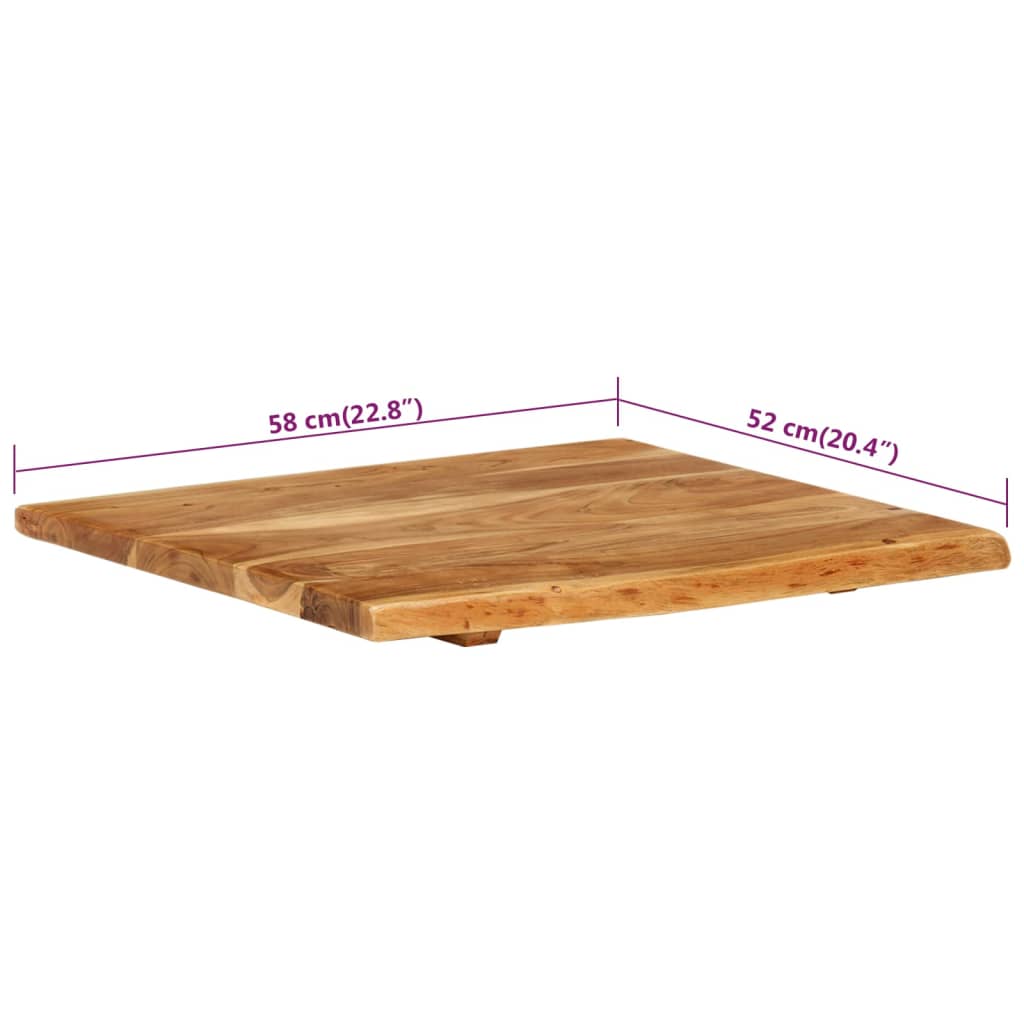 Topplate til baderomsmøbler heltre akasie 58x52x2,5 cm