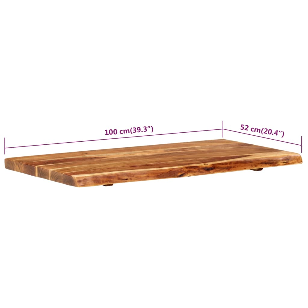 Topplate til baderomsmøbler heltre akasie 100x52x3,8 cm
