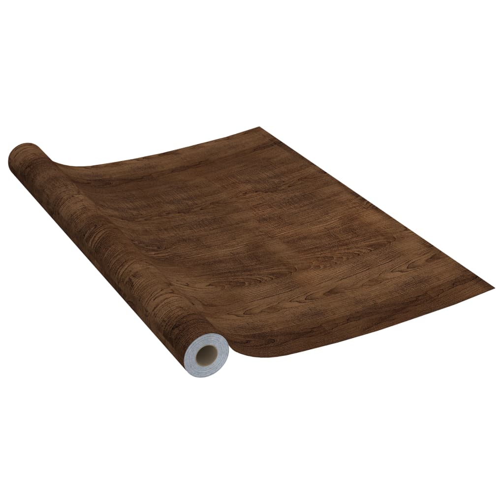 Selvklebende folie til møbler 500x90 cm PVC mørk eikefarge