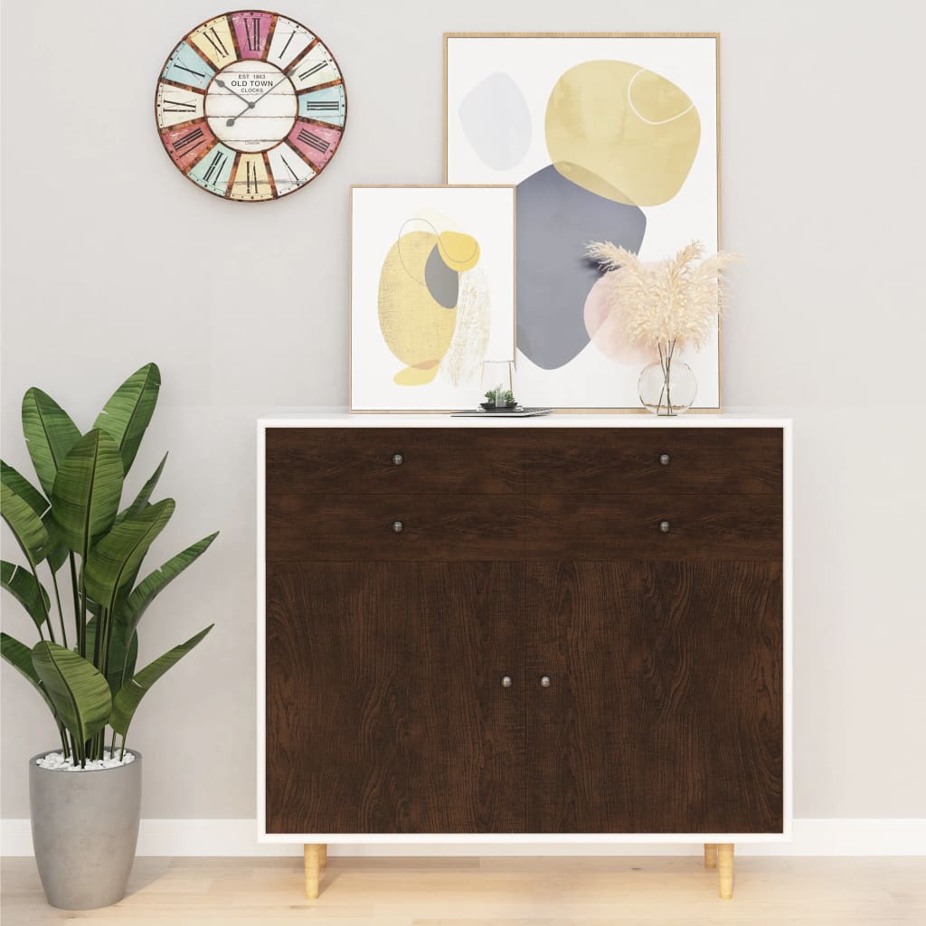 Selvklebende folie til møbler 500x90 cm PVC mørk eikefarge