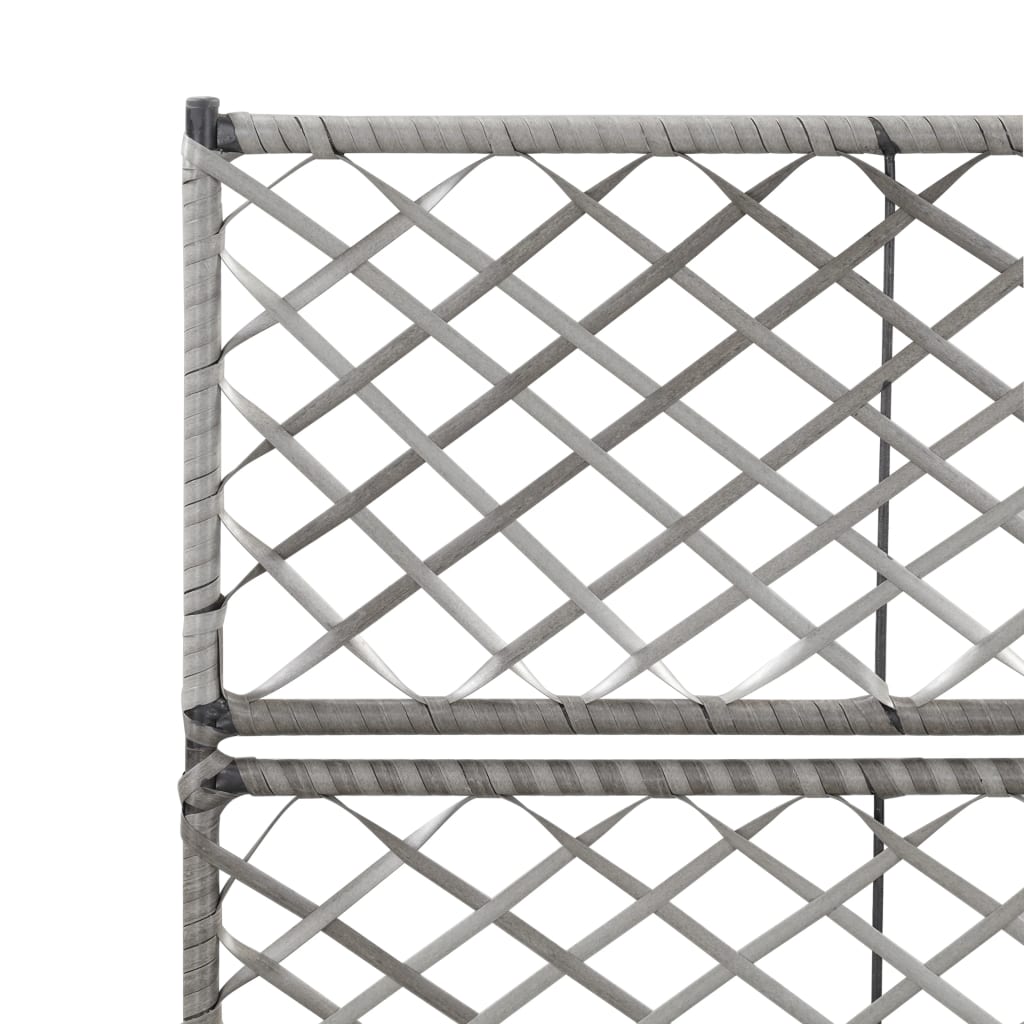 Høybed med espalier 2 potter 58x30x107 cm polyrotting grå