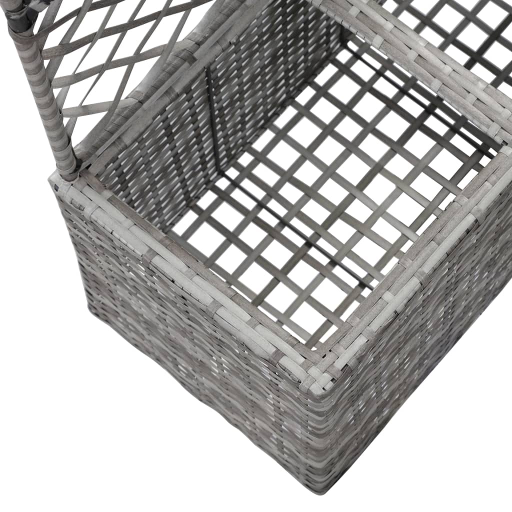 Høybed med espalier 2 potter 58x30x107 cm polyrotting grå