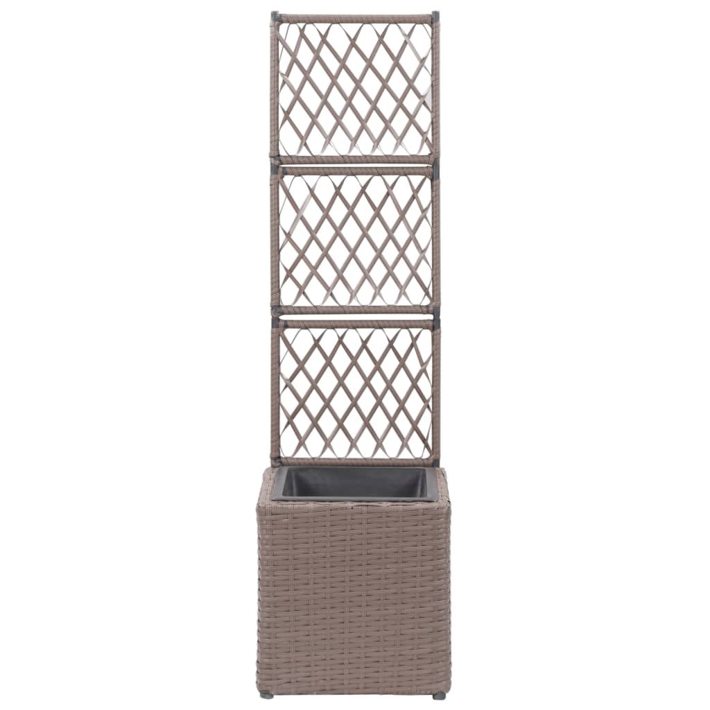 Høybed med espalier 1 potte 30x30x107 cm polyrotting brun