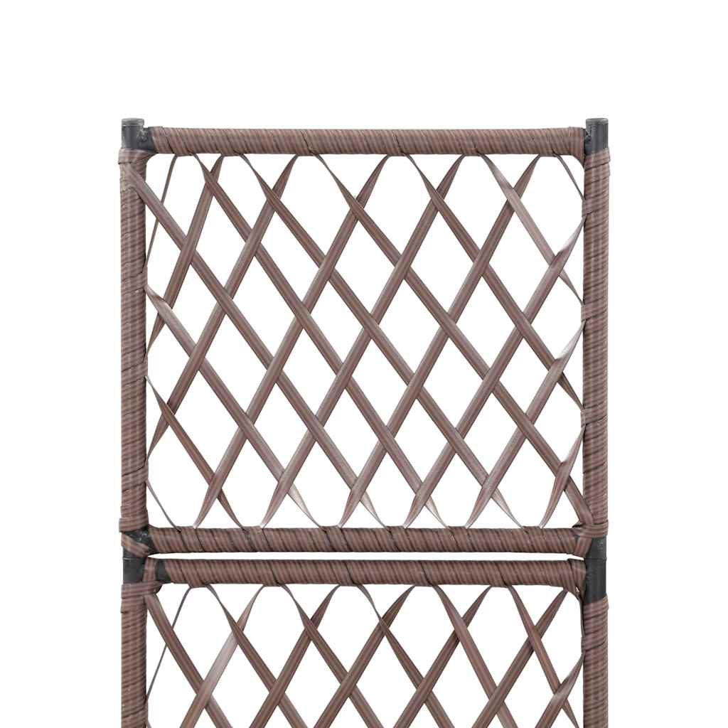 Høybed med espalier 1 potte 30x30x107 cm polyrotting brun