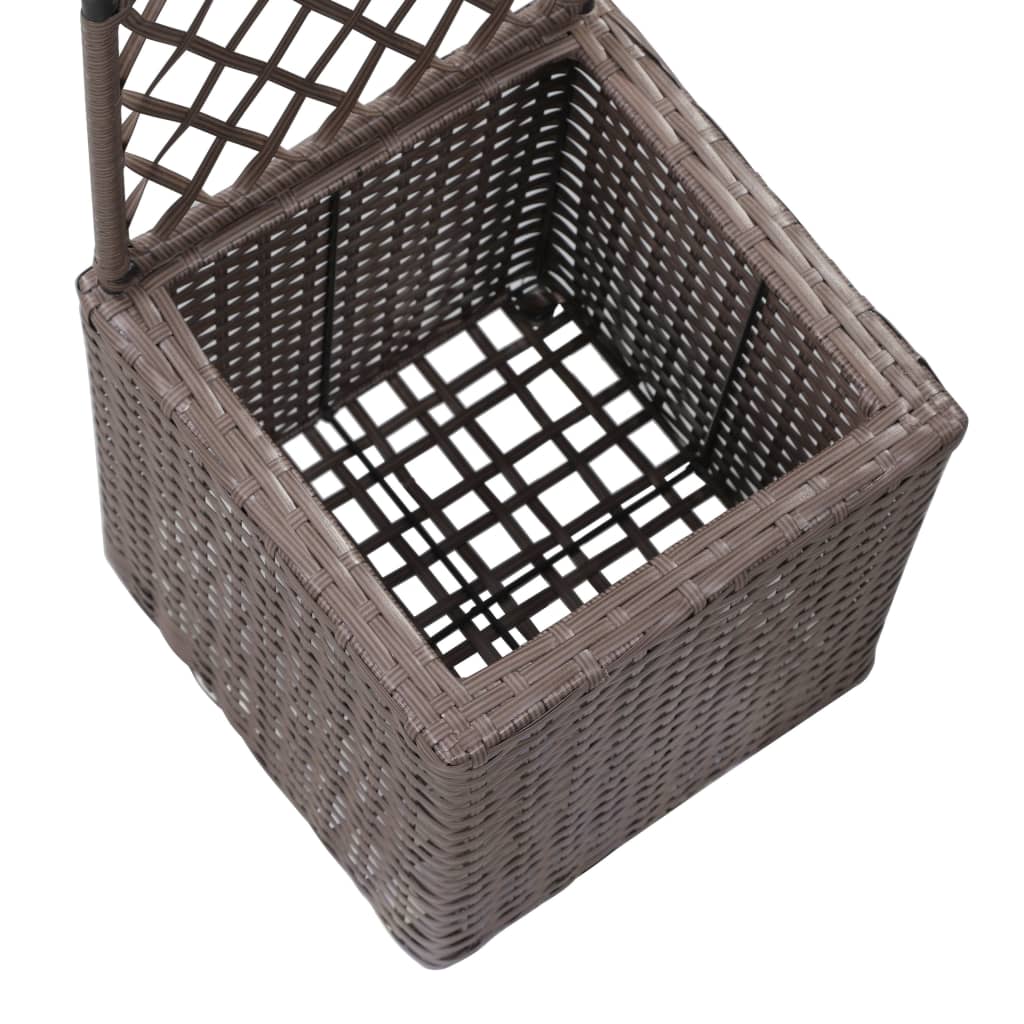 Høybed med espalier 1 potte 30x30x107 cm polyrotting brun