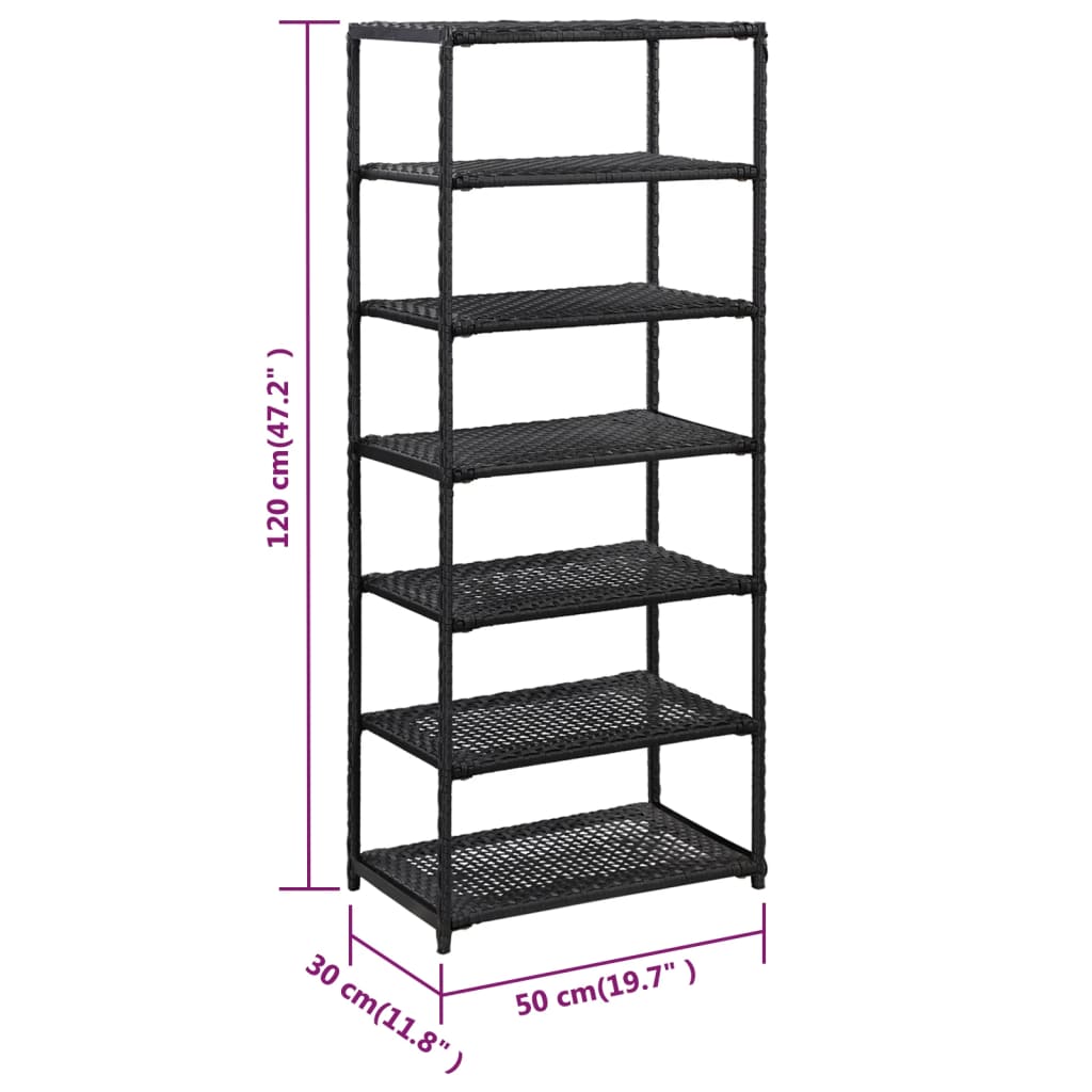 Skostativ svart 50x30x120 cm polyrotting