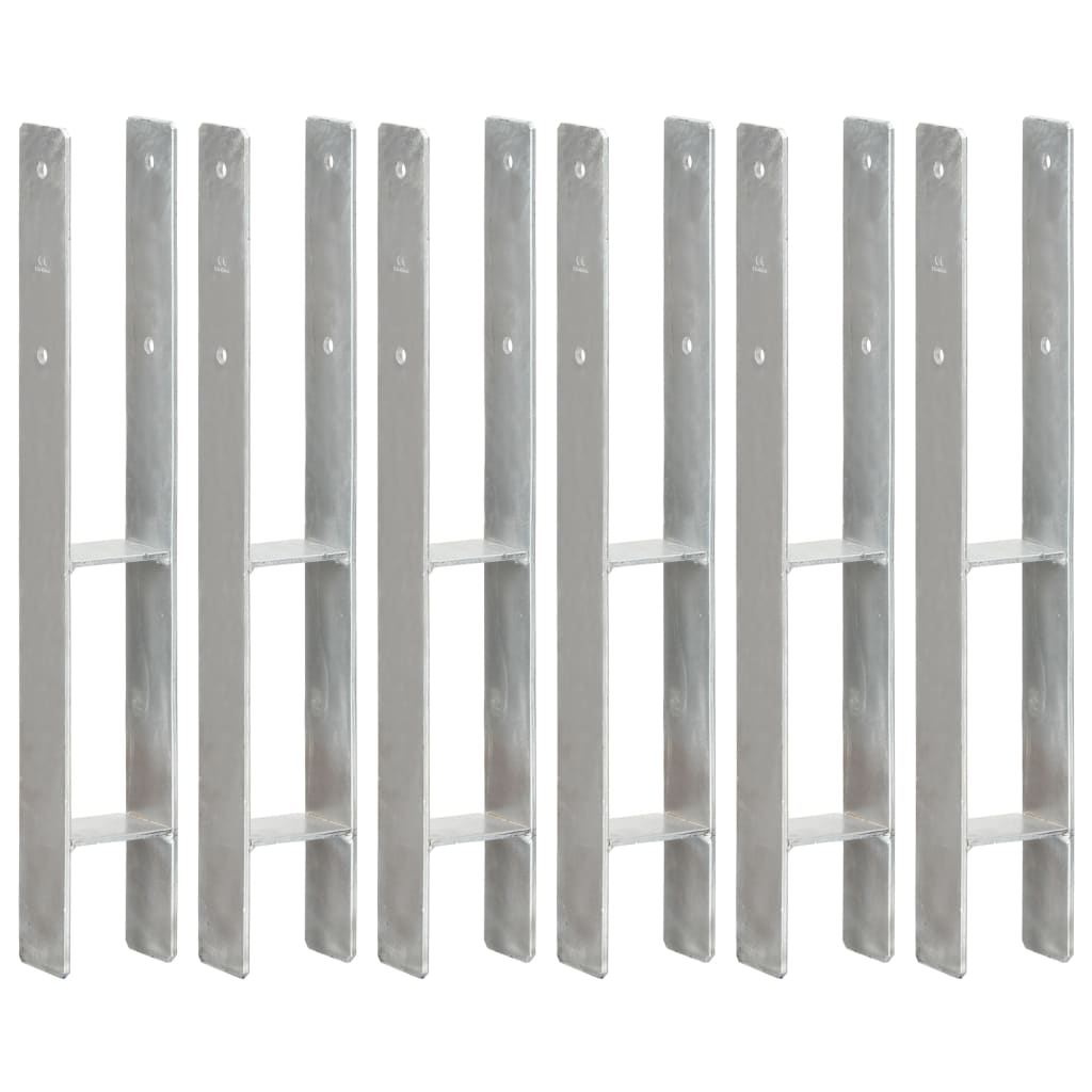 Gjerdespyd 6 stk sølv 8x6x60 cm galvanisert stål