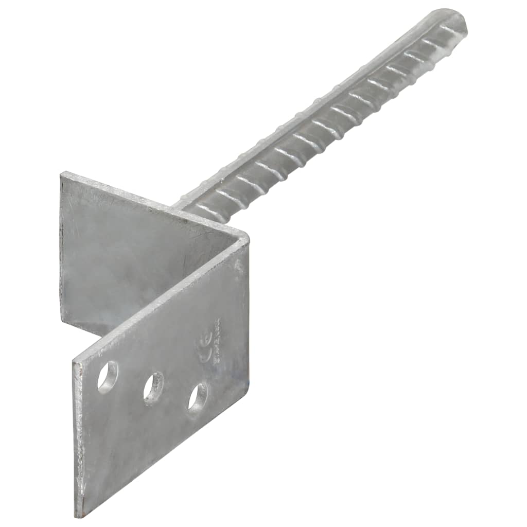 Jordspyd for gjerde 12 stk sølv 8x6x30 cm galvanisert stål vidaXL