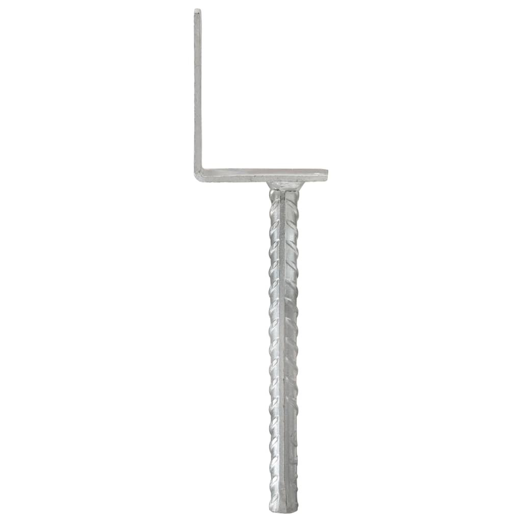 Jordspyd for gjerde 12 stk sølv 8x6x30 cm galvanisert stål vidaXL