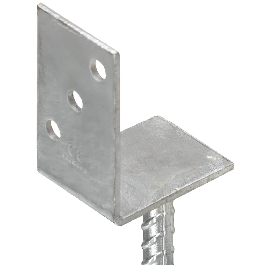 Jordspyd for gjerde 12 stk sølv 8x6x30 cm galvanisert stål vidaXL
