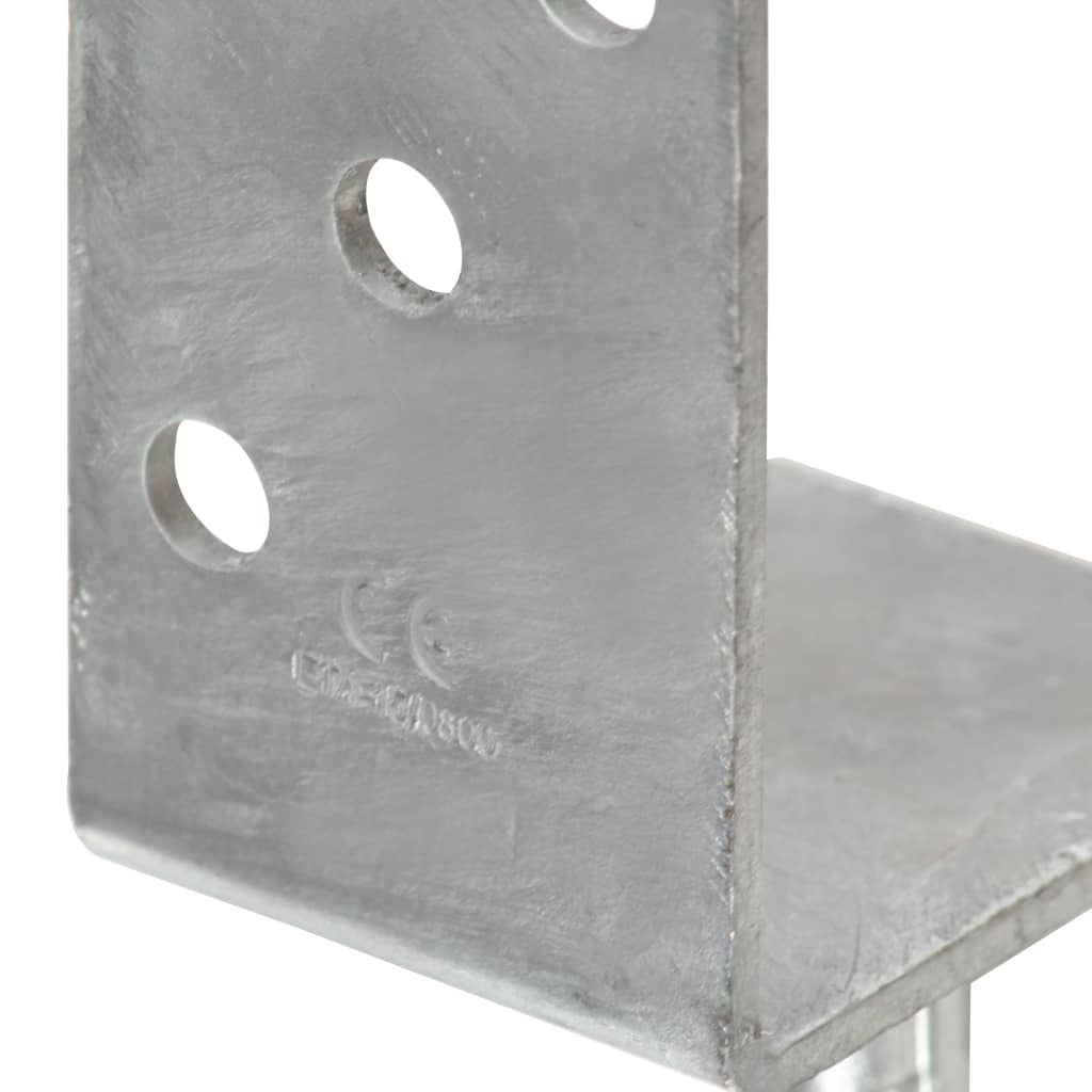 Jordspyd for gjerde 12 stk sølv 8x6x30 cm galvanisert stål vidaXL