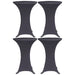 Elastisk bordduk 4 stk 70 cm antrasitt