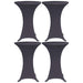 Elastisk bordduk 4 stk 80 cm antrasitt