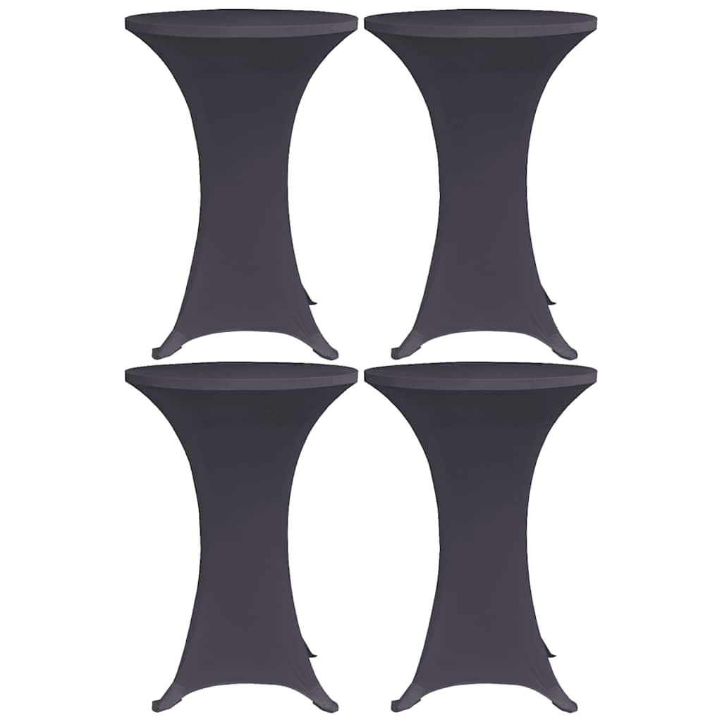 Elastisk bordduk 4 stk 80 cm antrasitt