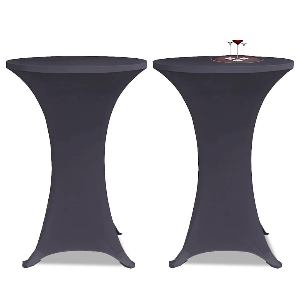 Elastisk bordduk 4 stk 80 cm antrasitt