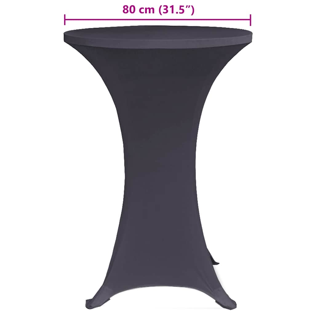 Elastisk bordduk 4 stk 80 cm antrasitt