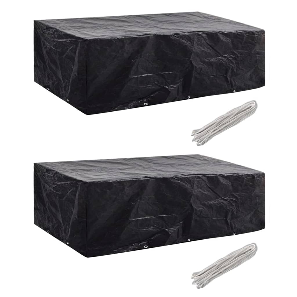 Hagemøbeltrekk 2 stk 8 personer polyrotting 10 maljer 300x140cm vidaXL