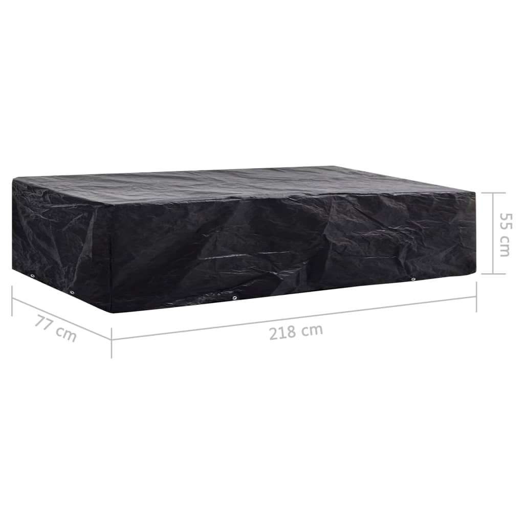 Solsengtrekk for hage 2 stk 8 maljer 218x77x55 cm vidaXL