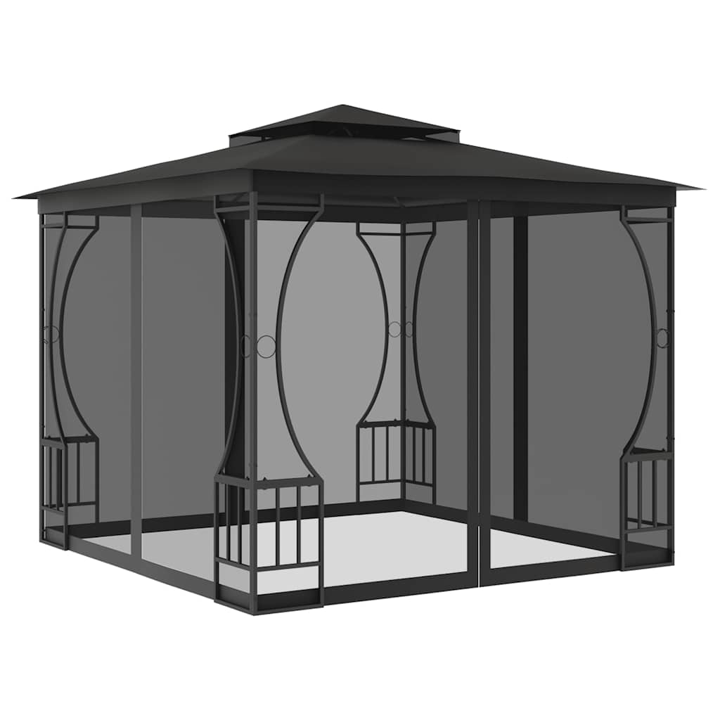 Paviljong med nett 300x300x265 m antrasitt