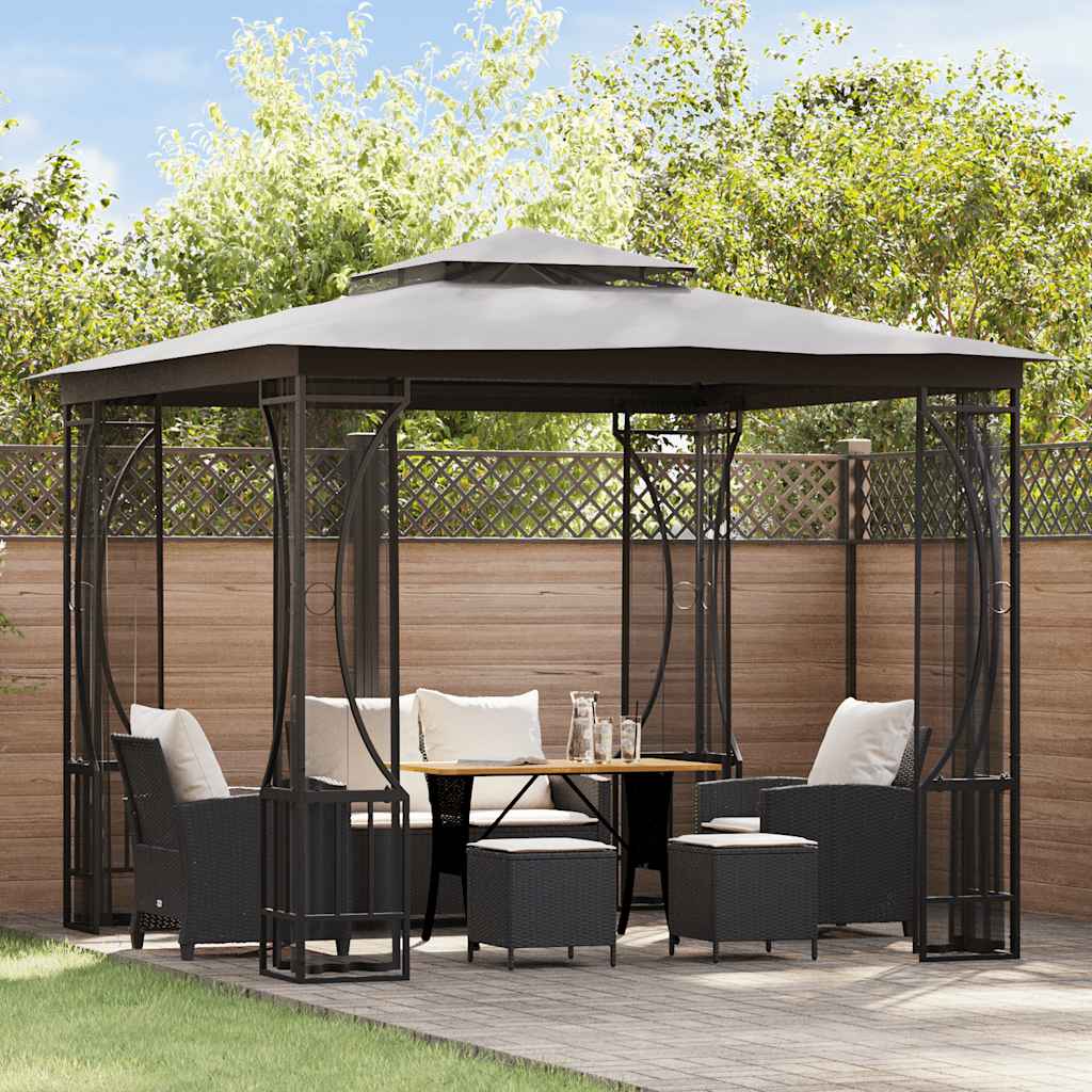 Paviljong med nett 300x300x265 m antrasitt