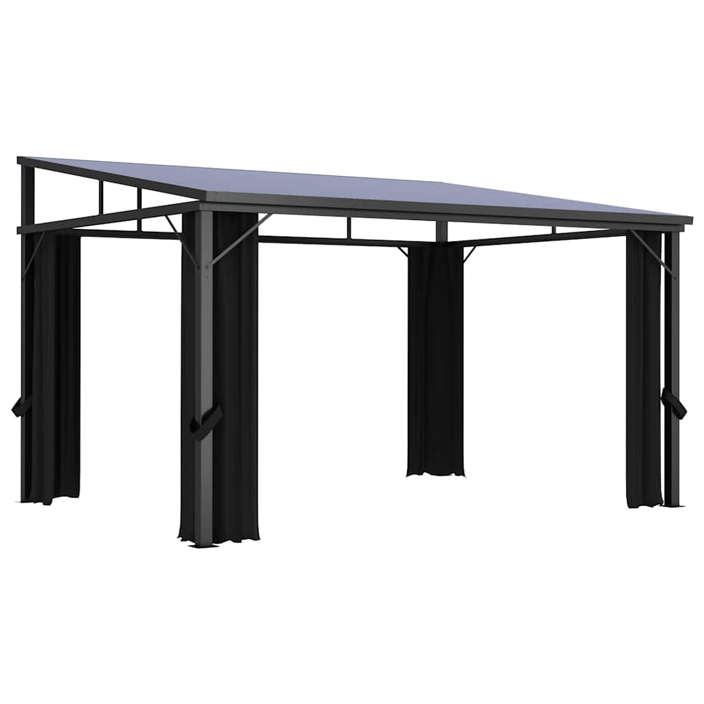Paviljong med gardin 405x294x244 cm antrasitt