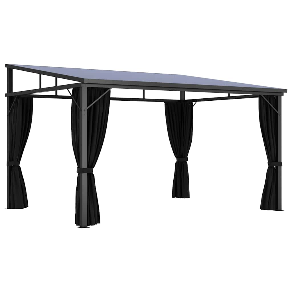 Paviljong med gardin 405x294x244 cm antrasitt