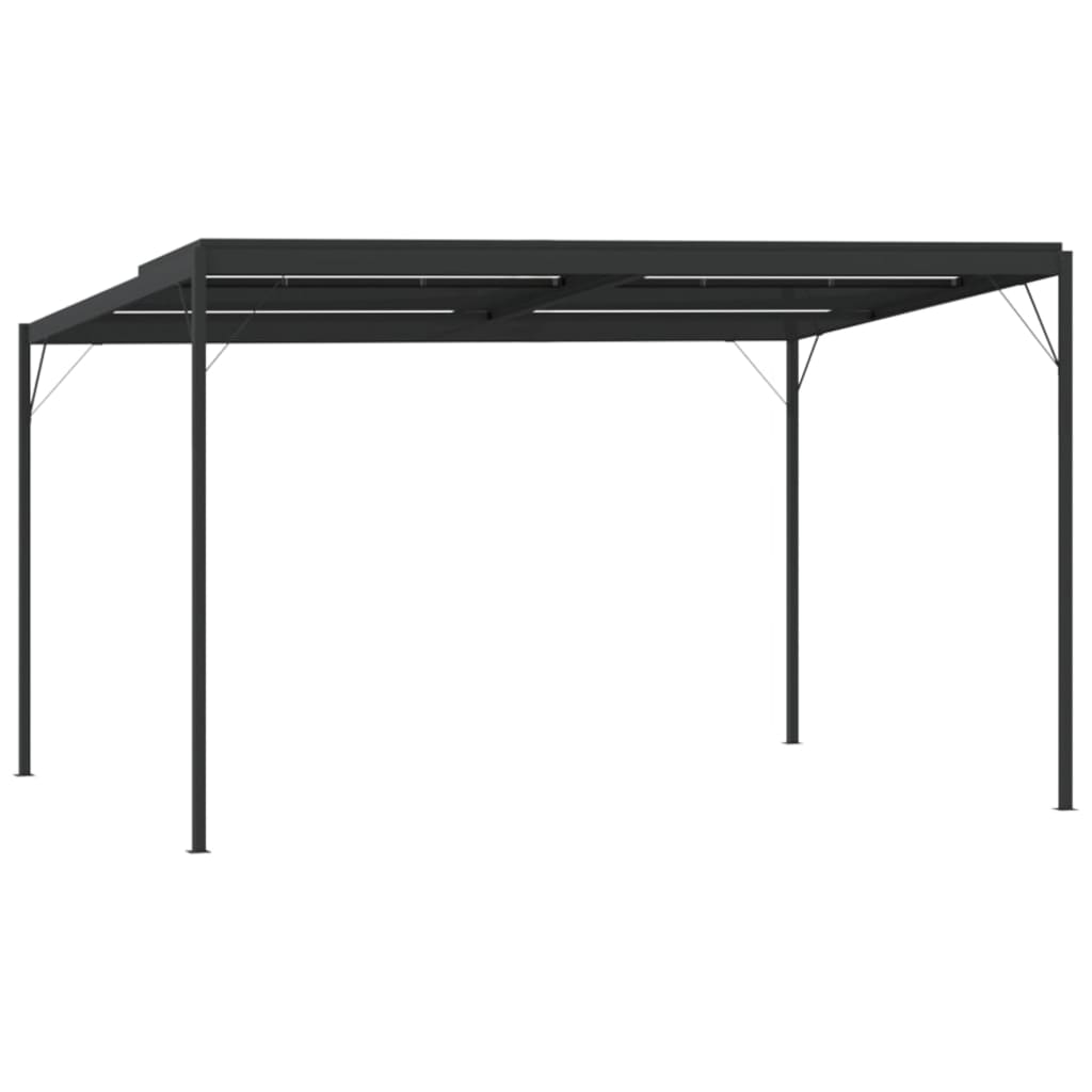 Paviljong med tak antrasitt 4x3x2,5 m aluminium og stål
