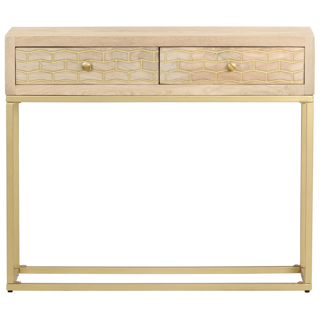 Konsollbord gull 90x30x75 cm heltre mango