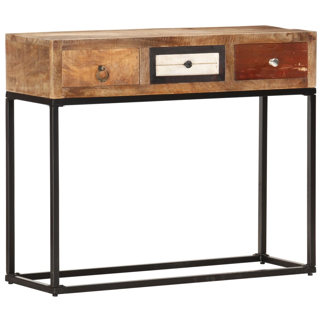 Konsollbord gyllen 90x30x75 cm gjenvunnet heltre