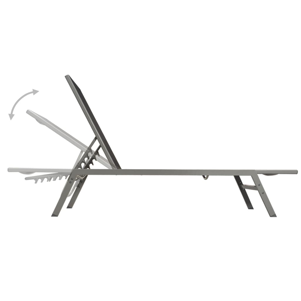 Solsenger 2 stk med bord stål og textilene svart vidaXL