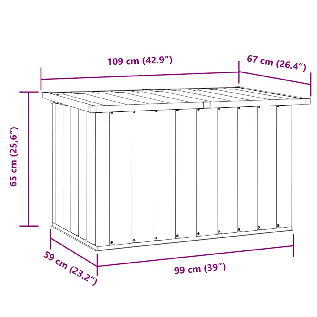 Oppbevaringskasse 109x67x65 cm antrasitt