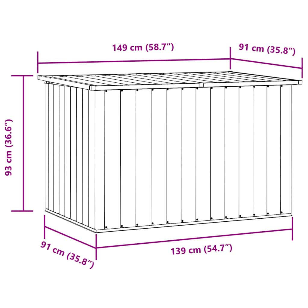 Oppbevaringskasse 149x99x93 cm brun
