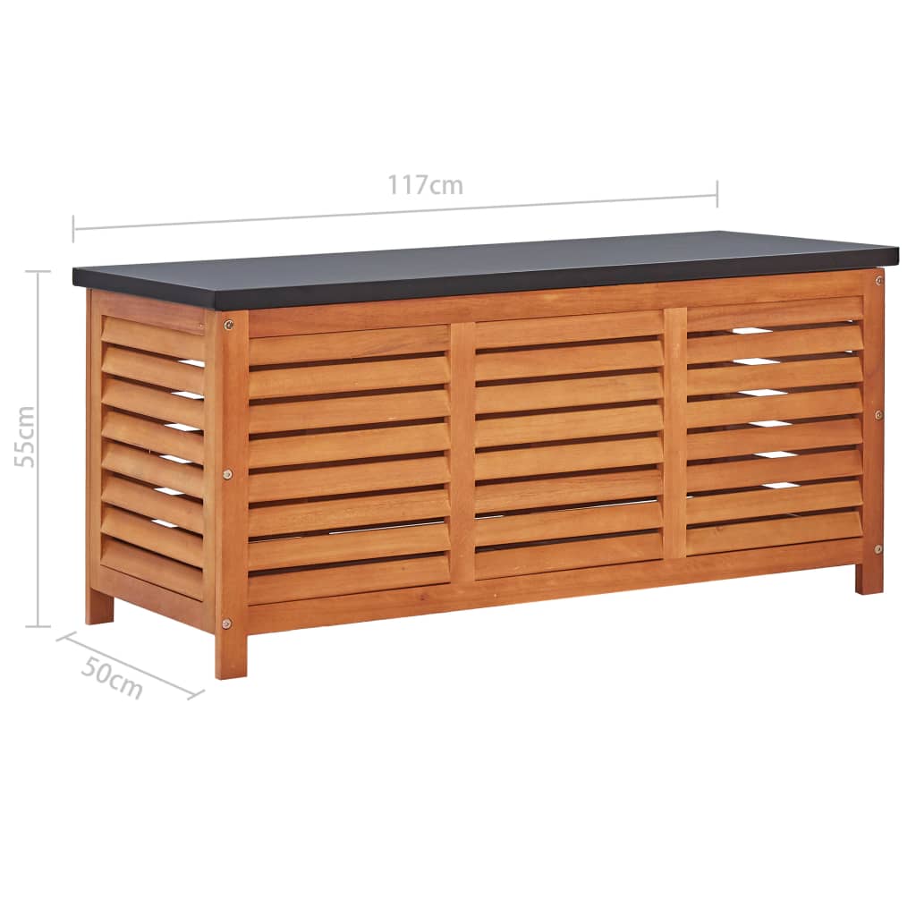 Oppbevaringsboks til hage 117x50x55 cm heltre eukalyptus