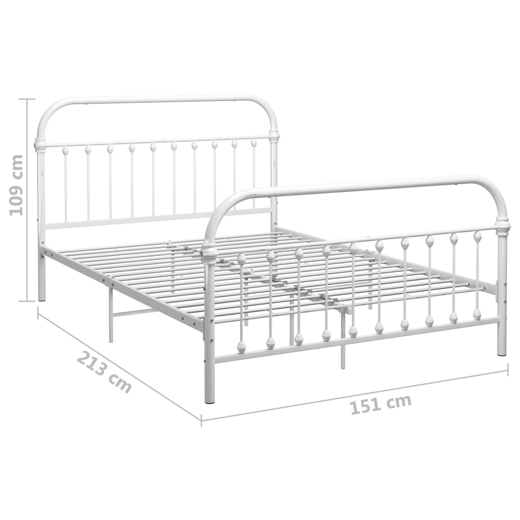 Sengeramme hvit metall 140x200 cm
