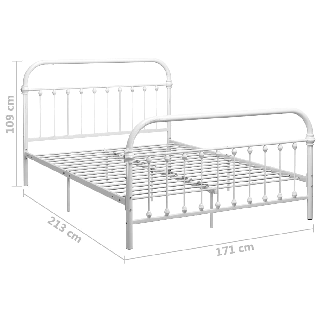Sengeramme hvit metall 160x200 cm