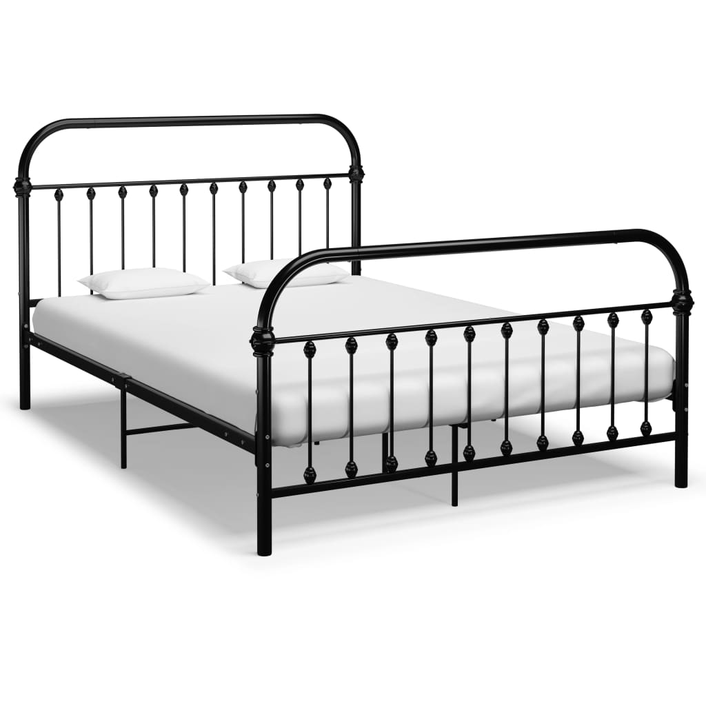 Sengeramme svart metall 140x200 cm