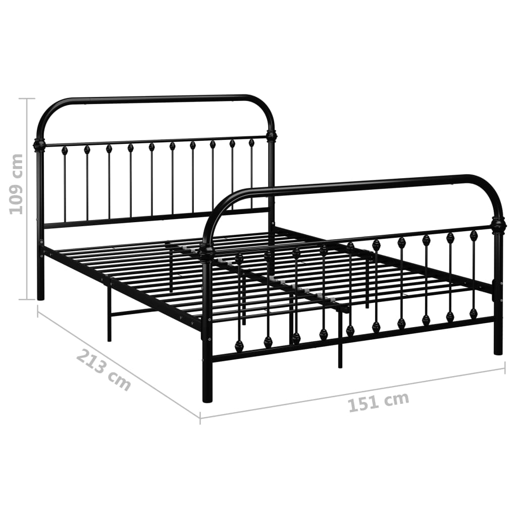 Sengeramme svart metall 140x200 cm