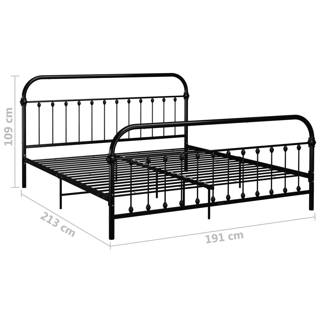 Sengeramme svart metall 180x200 cm