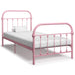Sengeramme rosa metall 90x200 cm