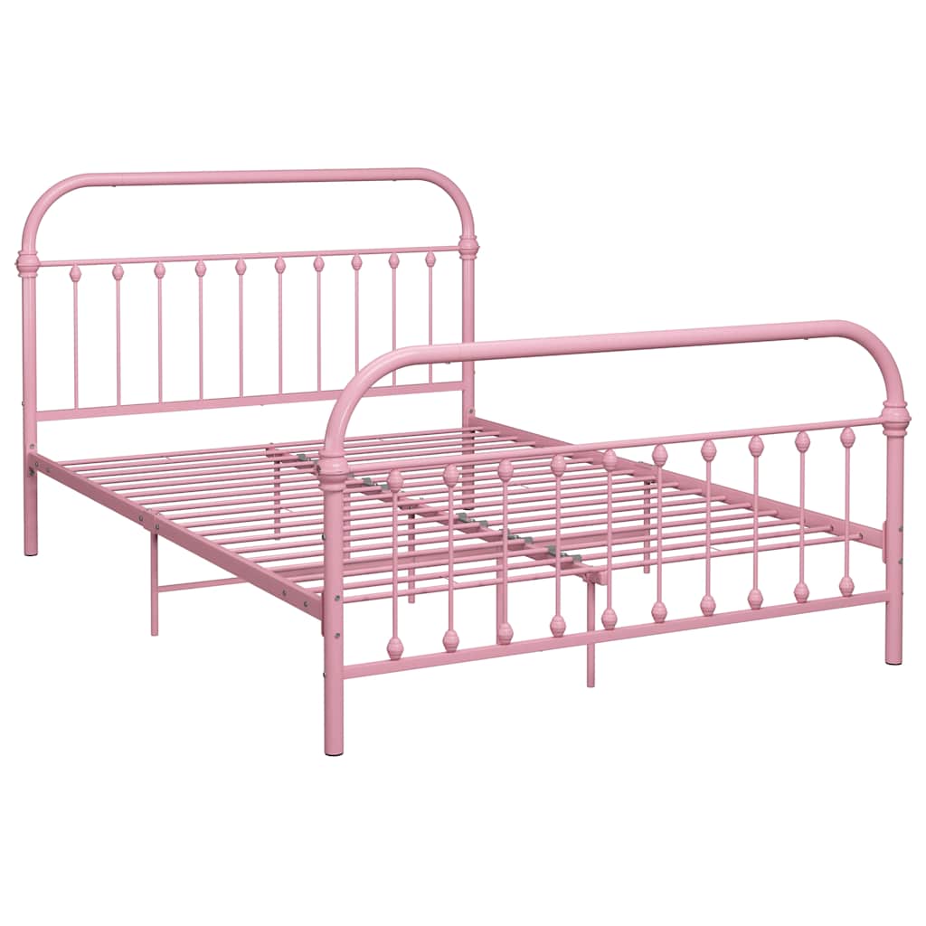 Sengeramme rosa metall 120x200 cm