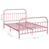 Sengeramme rosa metall 120x200 cm