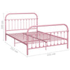 Sengeramme rosa metall 140x200 cm